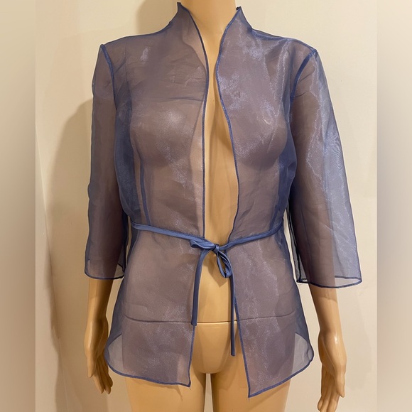 Rena Rowan Tops - Silk organza over shirt in periwinkle